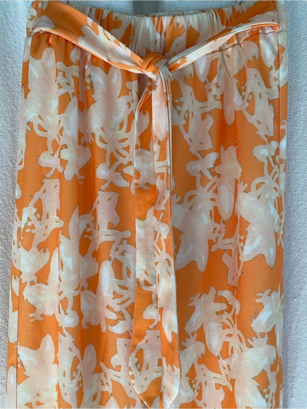 SHEIN Pull-On Tie Front High Waist Tropical Floral Print Pants Size Small